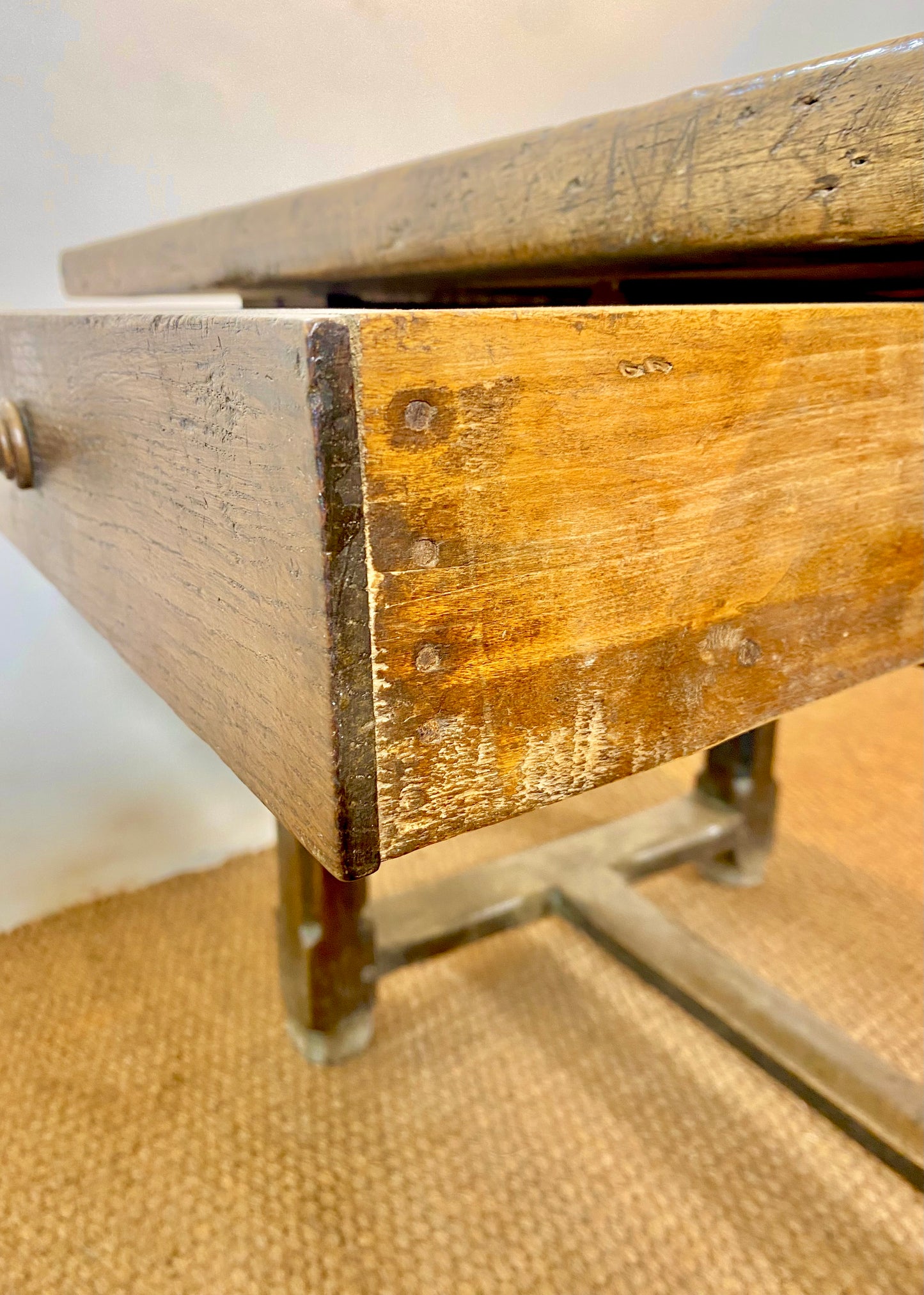 French Oak and Maple Kitchen Table