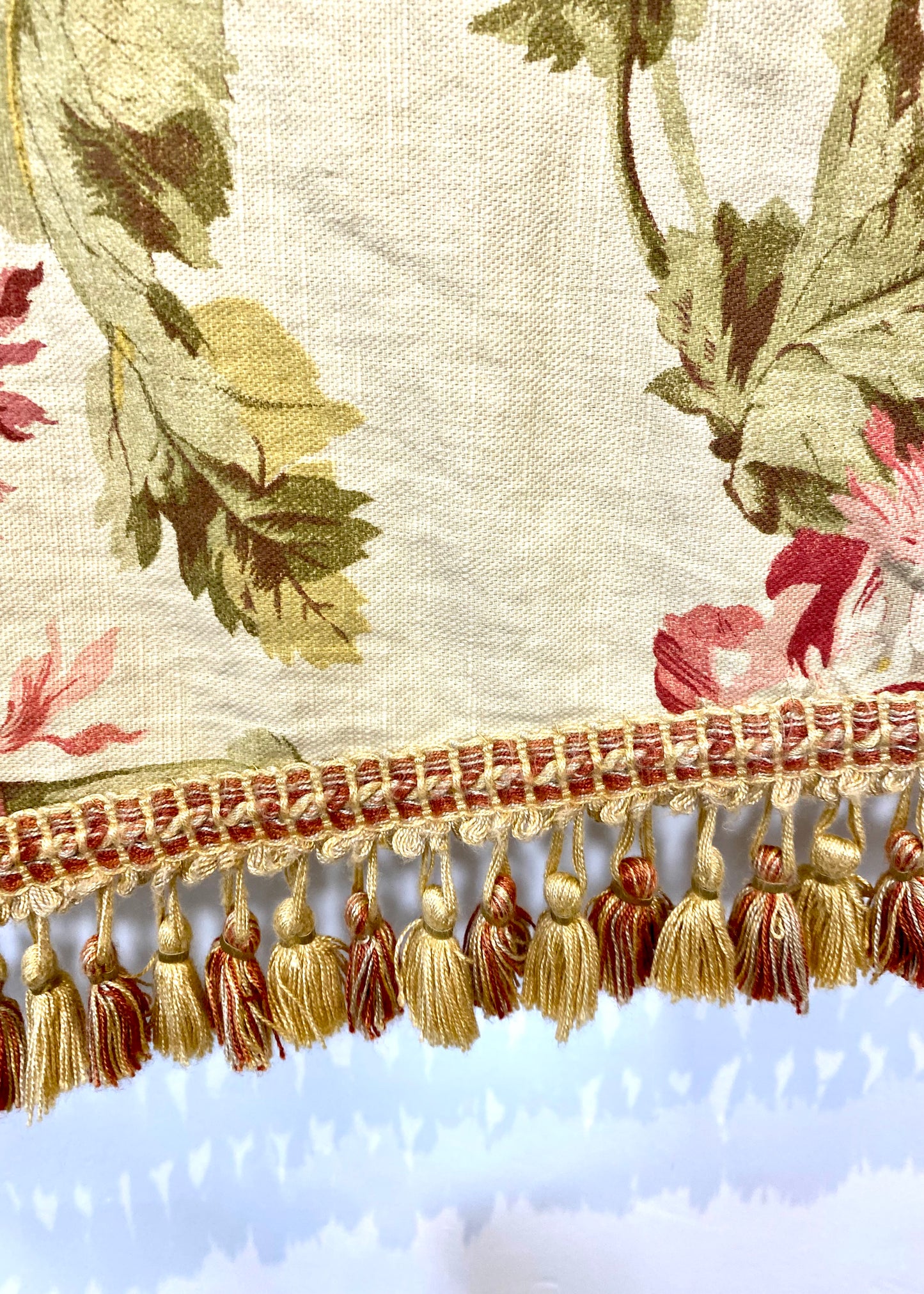 Floral Fabric Remnant with Fringing