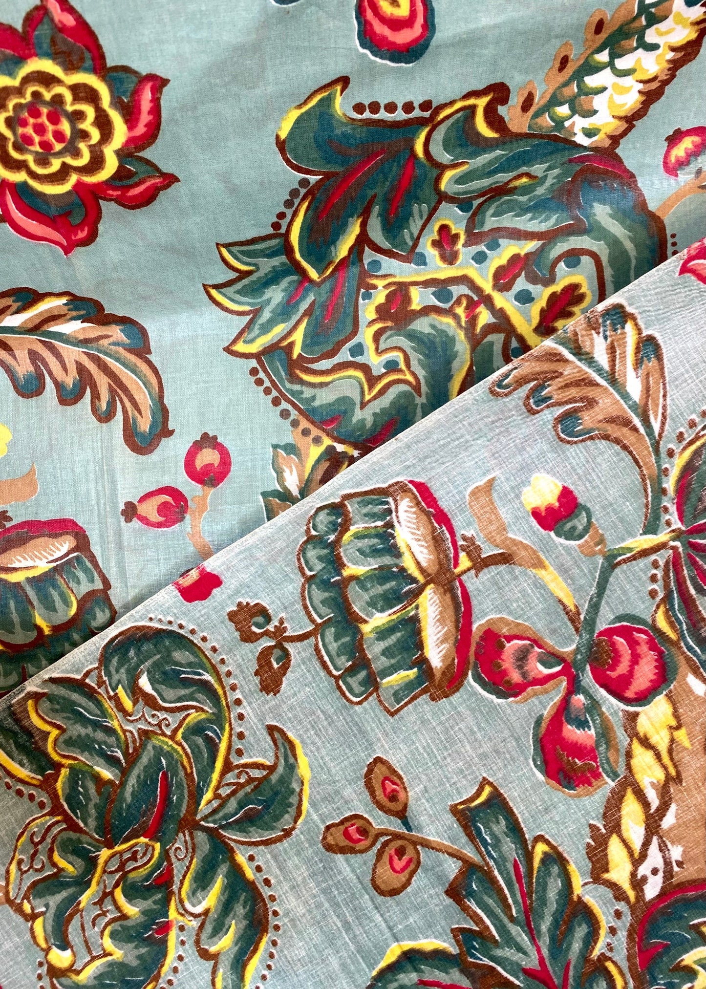 Hand blocked Glazed Chintz
