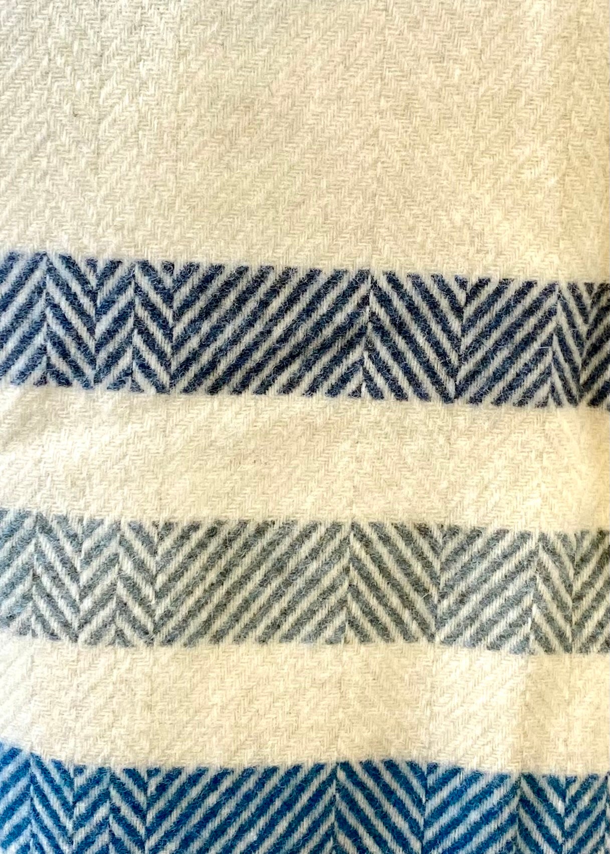 Contemporary Point Wool Blanket - Blues
