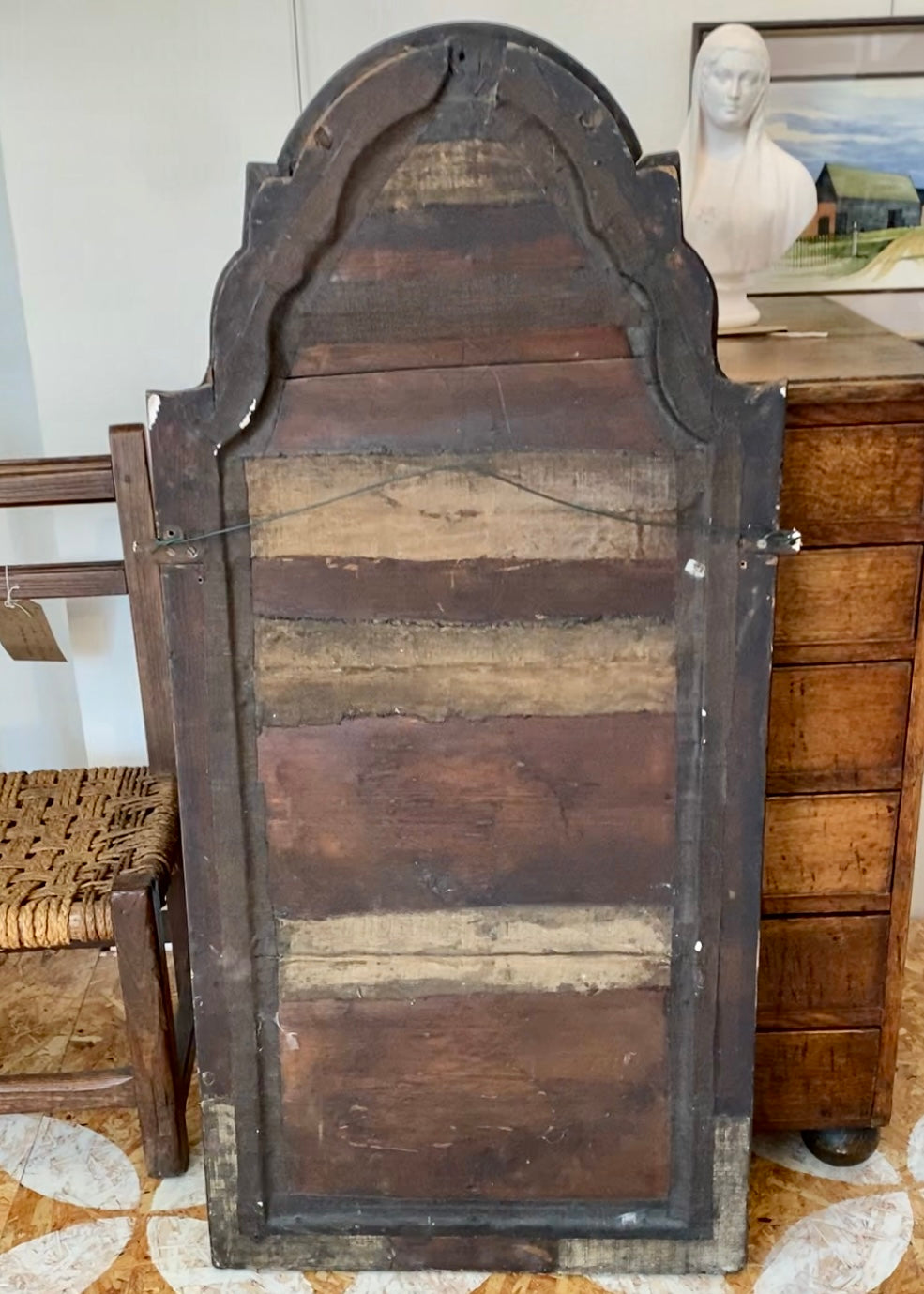 George II Walnut Cushion Mirror