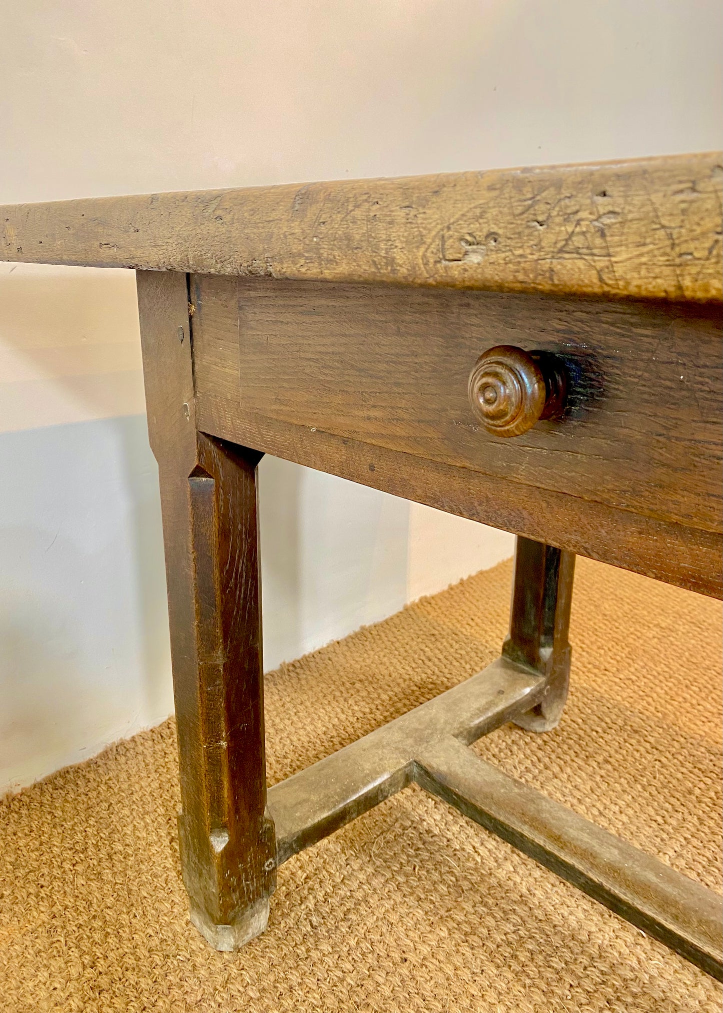 French Oak and Maple Kitchen Table