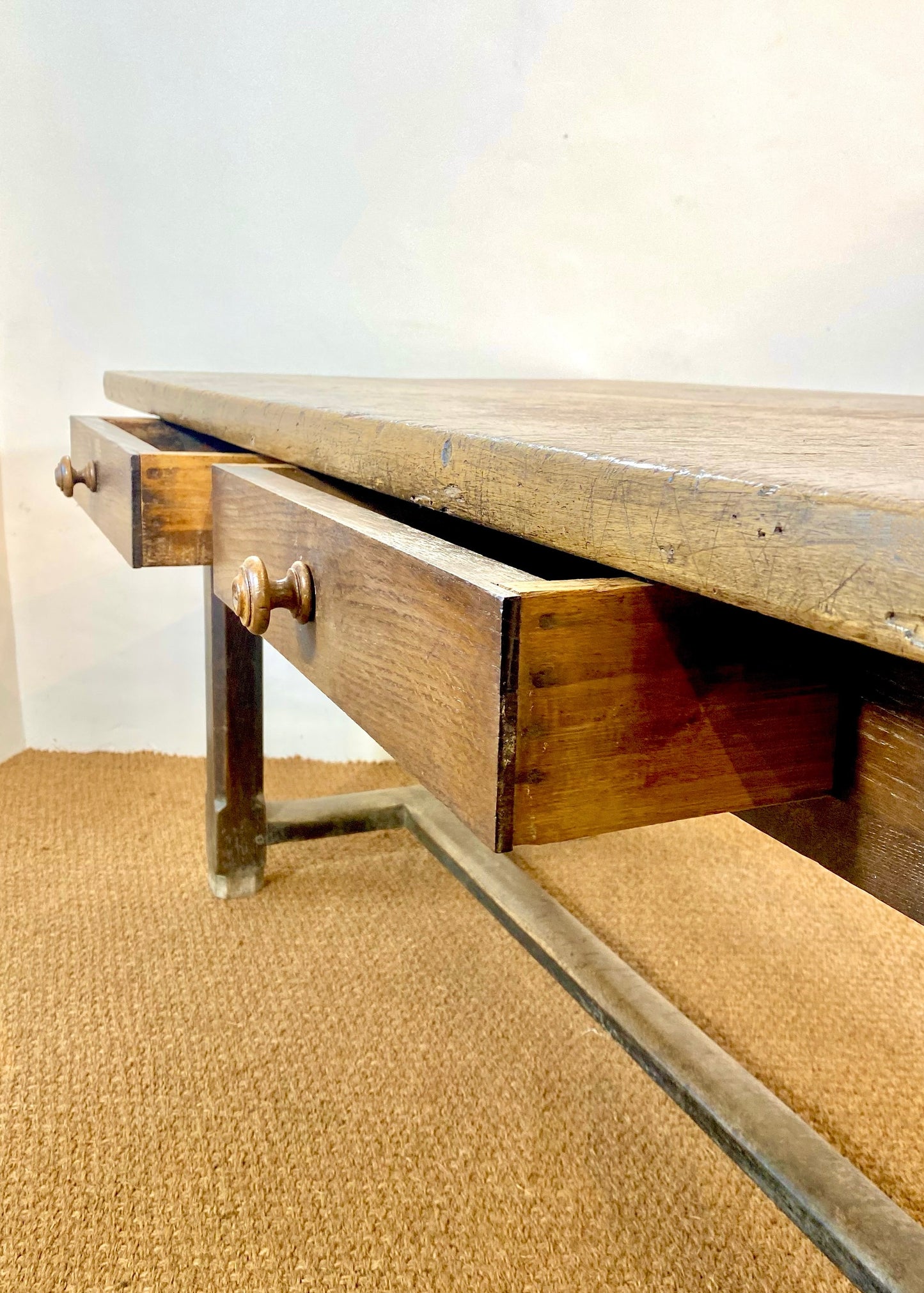 French Oak and Maple Kitchen Table