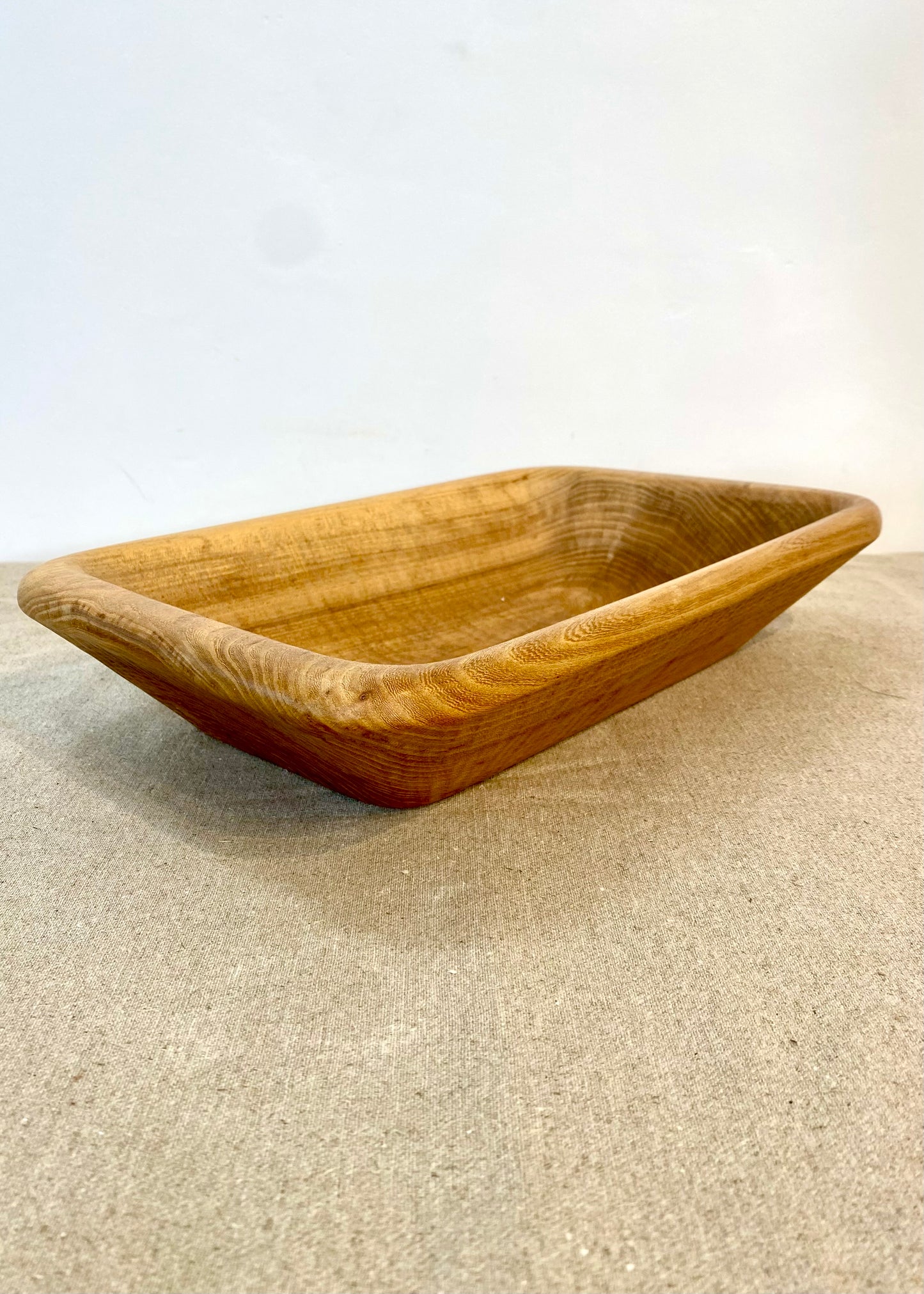 Oak wood carved bowl