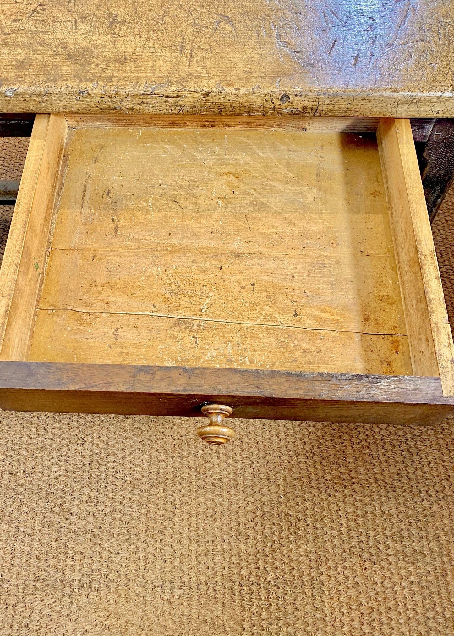 French Oak and Maple Kitchen Table