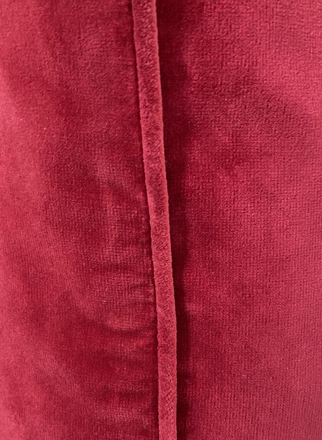 Piped Red Velvet Cushion