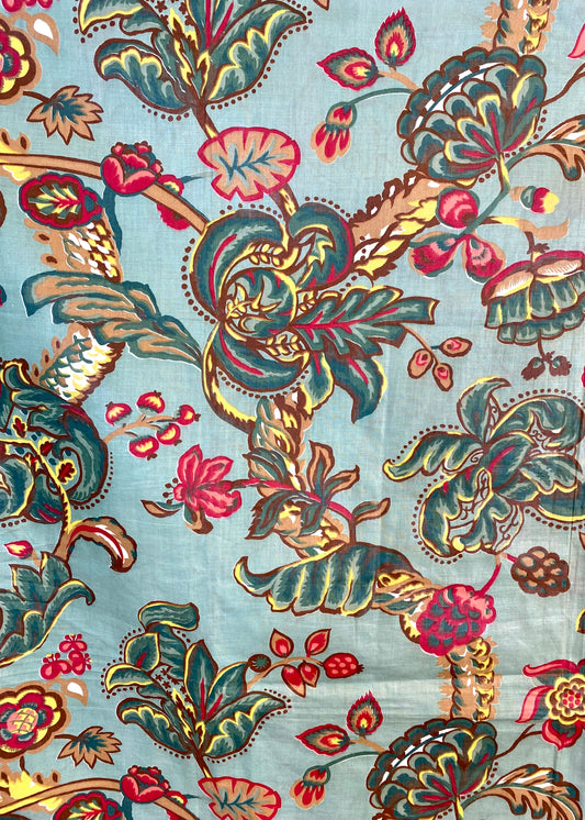 Hand blocked Glazed Chintz