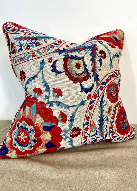 "Anthos" by Sanderson Suzani Piped Cushion