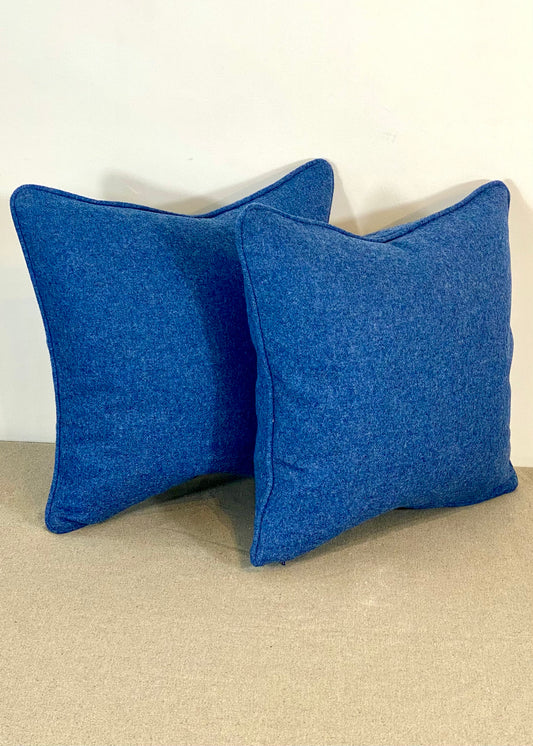 Blue Woven Piped Cushion