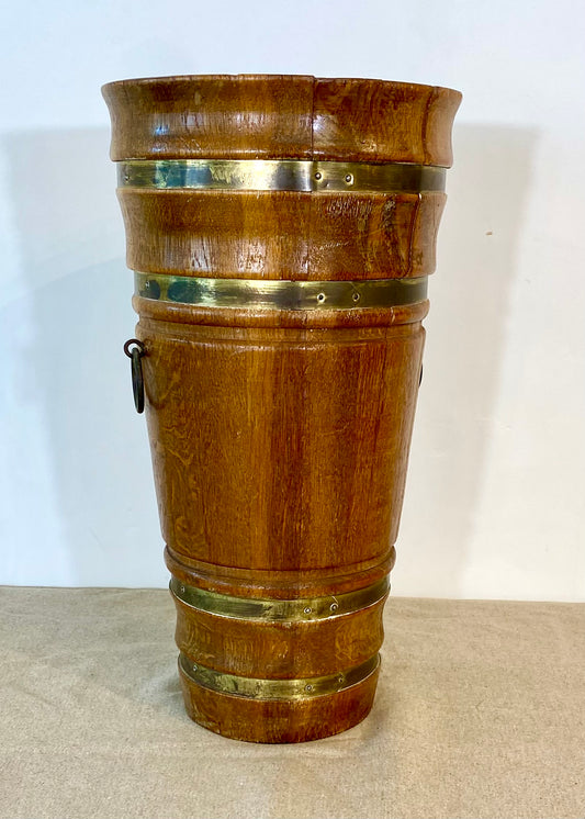 Oak and Brass Bucket