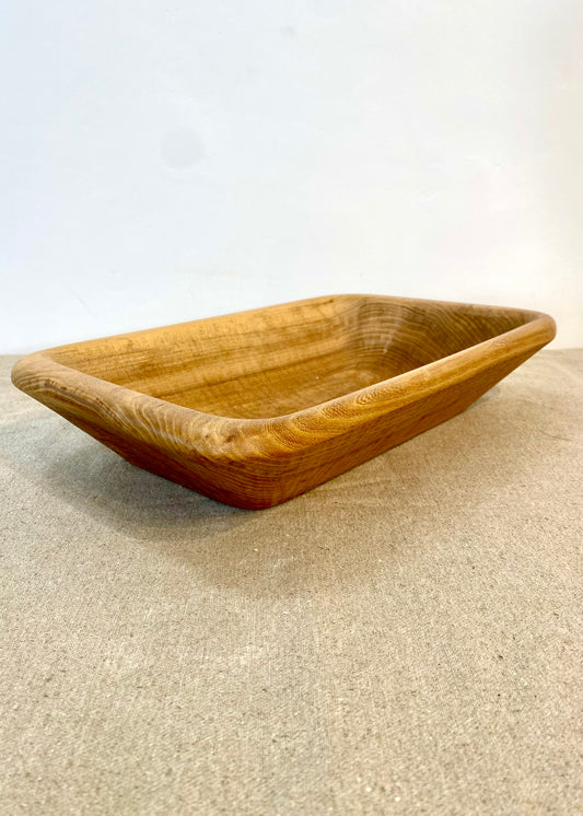 Oak wood carved bowl