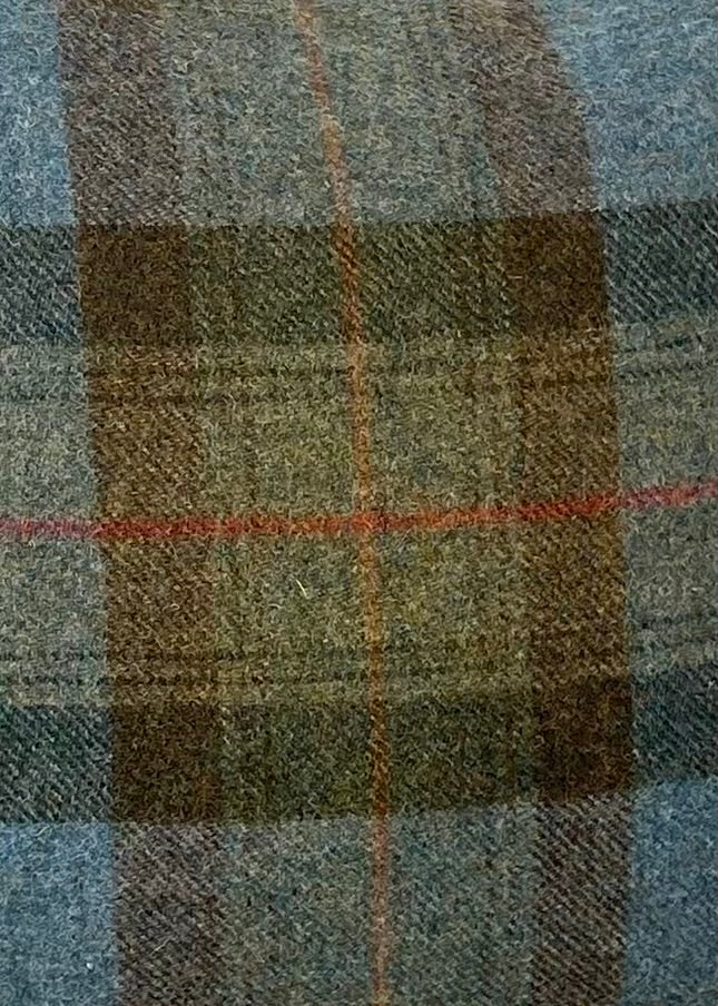 Teal/Green Mix Plaid Piped Cushion